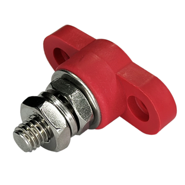 Single Post Junction Block - 3/8" Post - Red