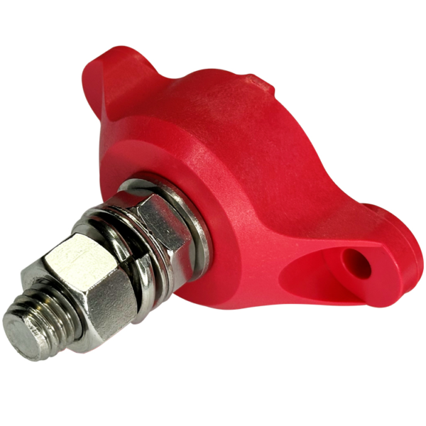 Single Post Heavy Duty Junction Block - 1/2" Post - Red