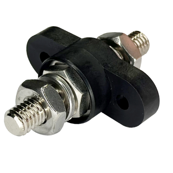 Pass Through Junction Block - 3/8" Post - Black